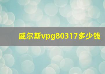 威尔斯vpg80317多少钱