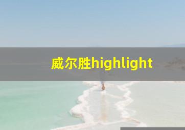 威尔胜highlight