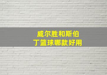 威尔胜和斯伯丁篮球哪款好用