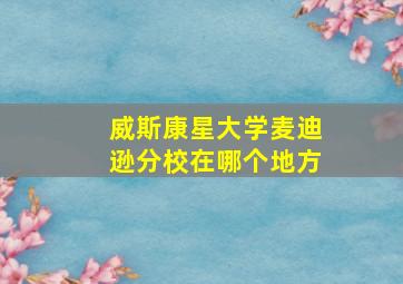 威斯康星大学麦迪逊分校在哪个地方