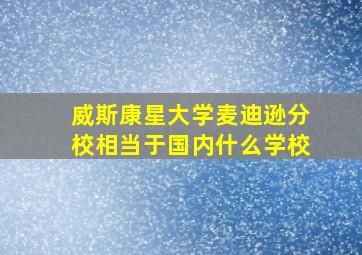 威斯康星大学麦迪逊分校相当于国内什么学校