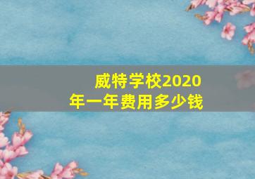 威特学校2020年一年费用多少钱