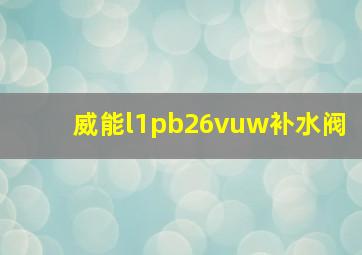 威能l1pb26vuw补水阀