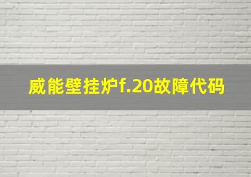 威能壁挂炉f.20故障代码