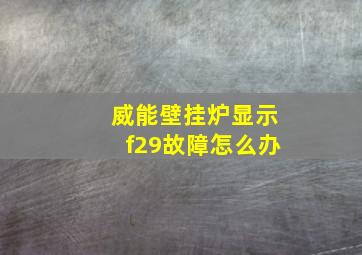 威能壁挂炉显示f29故障怎么办