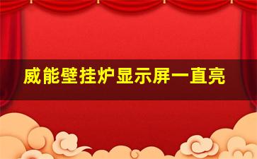 威能壁挂炉显示屏一直亮