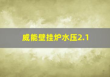 威能壁挂炉水压2.1