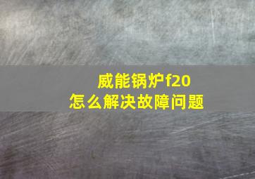 威能锅炉f20怎么解决故障问题