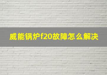 威能锅炉f20故障怎么解决