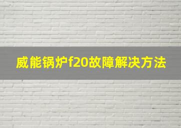 威能锅炉f20故障解决方法