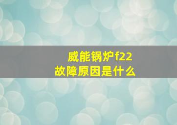 威能锅炉f22故障原因是什么