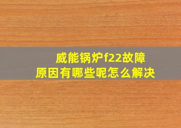 威能锅炉f22故障原因有哪些呢怎么解决