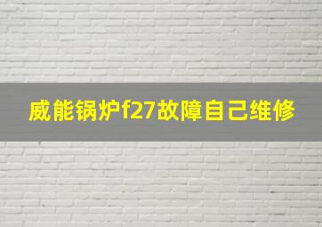 威能锅炉f27故障自己维修