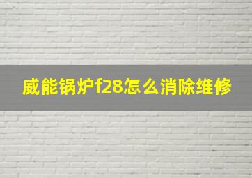 威能锅炉f28怎么消除维修