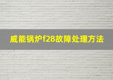 威能锅炉f28故障处理方法