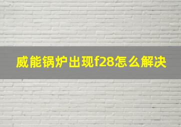 威能锅炉出现f28怎么解决