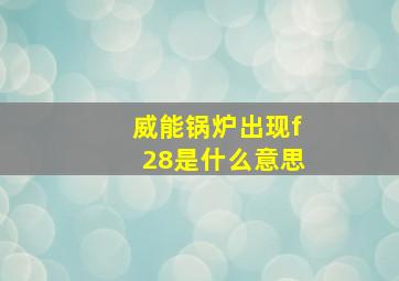 威能锅炉出现f28是什么意思