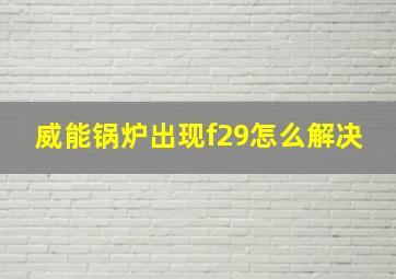 威能锅炉出现f29怎么解决