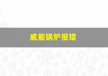 威能锅炉报错