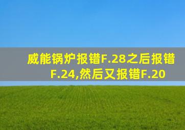 威能锅炉报错F.28之后报错F.24,然后又报错F.20