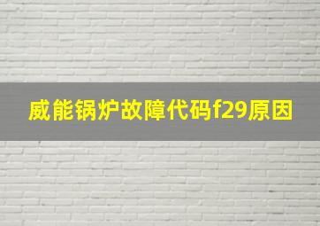 威能锅炉故障代码f29原因