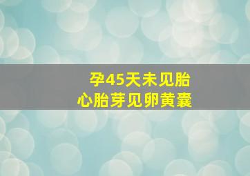 孕45天未见胎心胎芽见卵黄囊