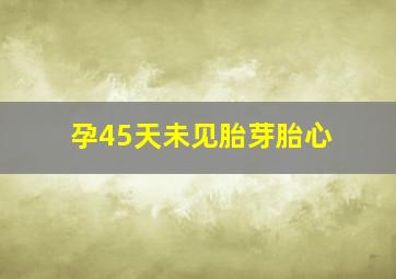 孕45天未见胎芽胎心