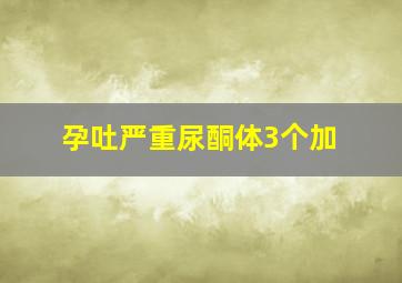 孕吐严重尿酮体3个加