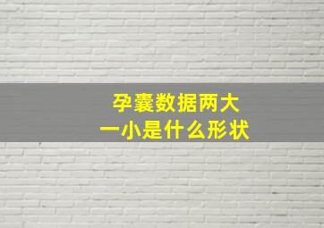 孕囊数据两大一小是什么形状