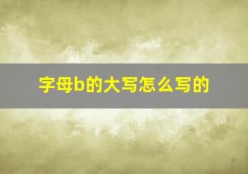 字母b的大写怎么写的