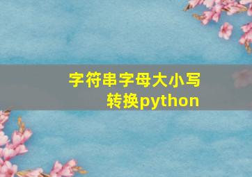 字符串字母大小写转换python