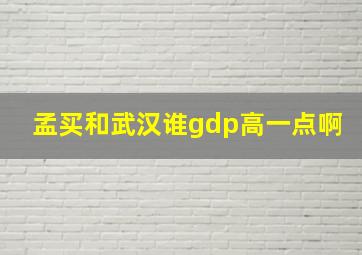 孟买和武汉谁gdp高一点啊