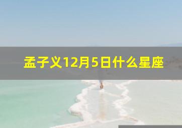 孟子义12月5日什么星座