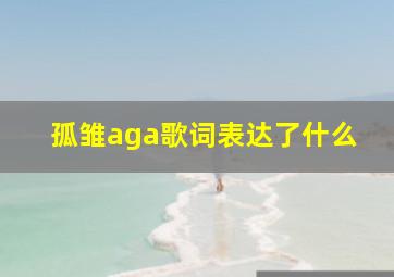 孤雏aga歌词表达了什么