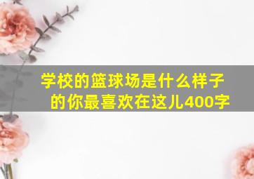 学校的篮球场是什么样子的你最喜欢在这儿400字