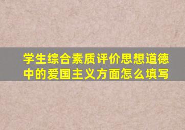 学生综合素质评价思想道德中的爱国主义方面怎么填写