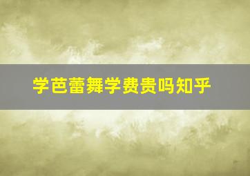 学芭蕾舞学费贵吗知乎