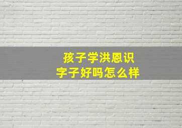 孩子学洪恩识字子好吗怎么样