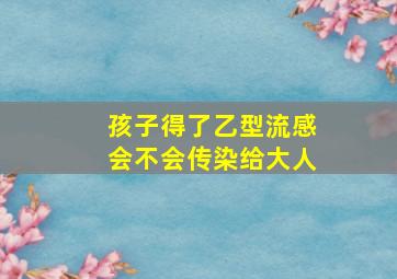 孩子得了乙型流感会不会传染给大人