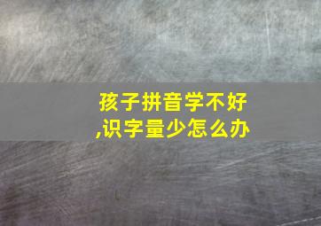 孩子拼音学不好,识字量少怎么办