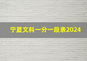 宁夏文科一分一段表2024