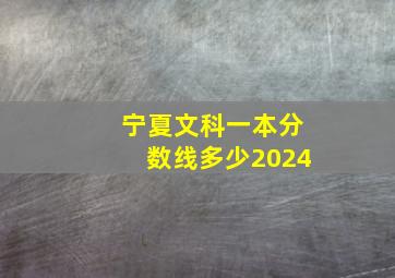 宁夏文科一本分数线多少2024