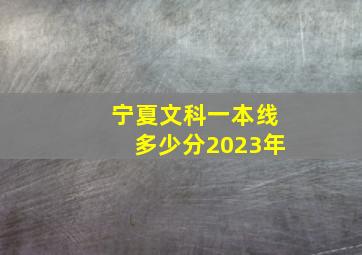 宁夏文科一本线多少分2023年