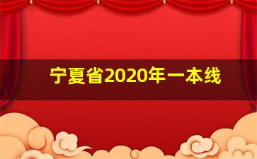 宁夏省2020年一本线