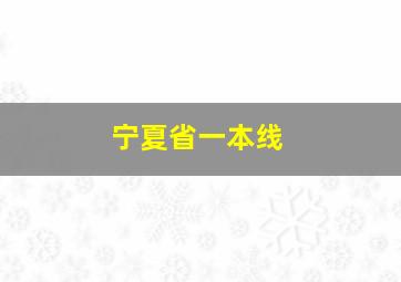 宁夏省一本线