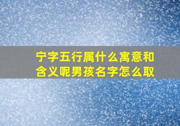 宁字五行属什么寓意和含义呢男孩名字怎么取