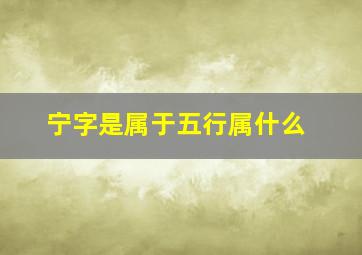 宁字是属于五行属什么