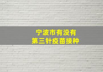 宁波市有没有第三针疫苗接种