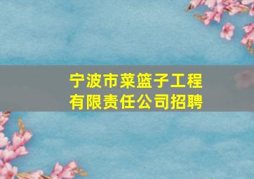 宁波市菜篮子工程有限责任公司招聘