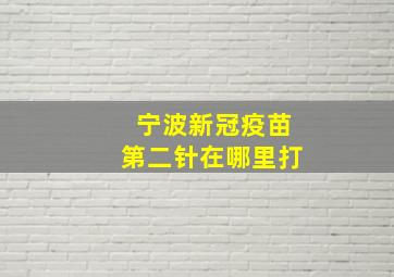 宁波新冠疫苗第二针在哪里打